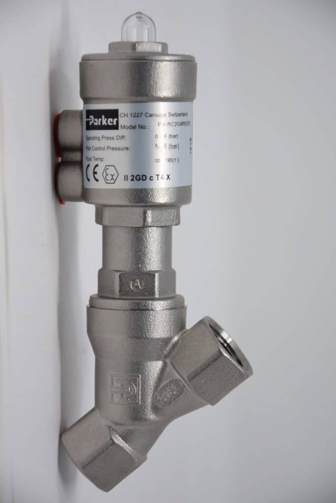 PA10C2G3R032S Valvola a Pistone per Vapore PARKER AISI 304 G.3/8" DN15 testa in inox 304 Ø 32