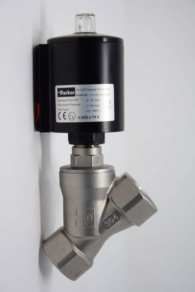 PA25S1G6S050A Valvola a Pistone per Vapore PARKER AISI 304 G.1" DN25 testa in alluminio Ø 50