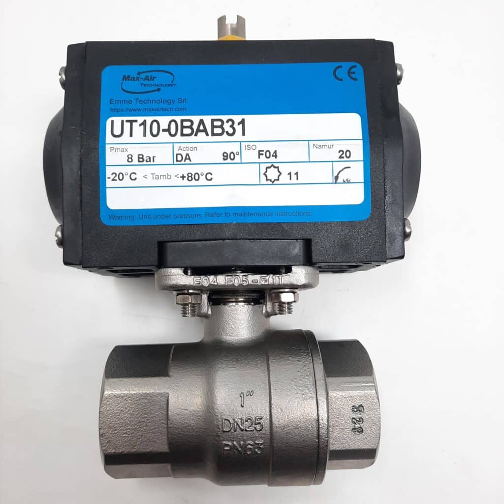 Valvola a Sfera 2 Vie Inox 316 G.1" Con Attutatore Pneumatico D.E.