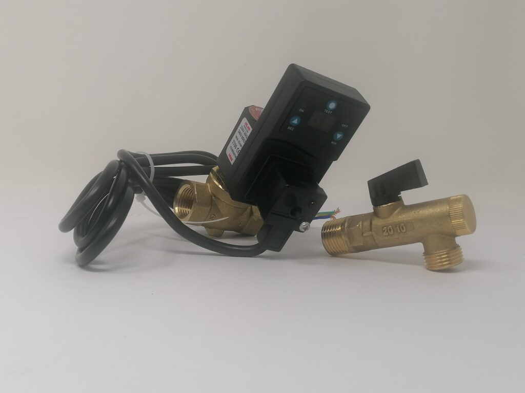 Scarico di condensa temporizzato con Timer Digitale, Elettrovalvola G.1/2" e bobina 230VAC 50/60Hz con rubinetto